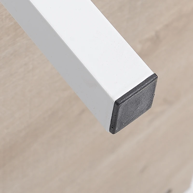 HOMCOM Scrivania da Ufficio in Legno con 2 Mensole, Design Moderno e Telaio in Metallo Bianco, 120x60x76cm