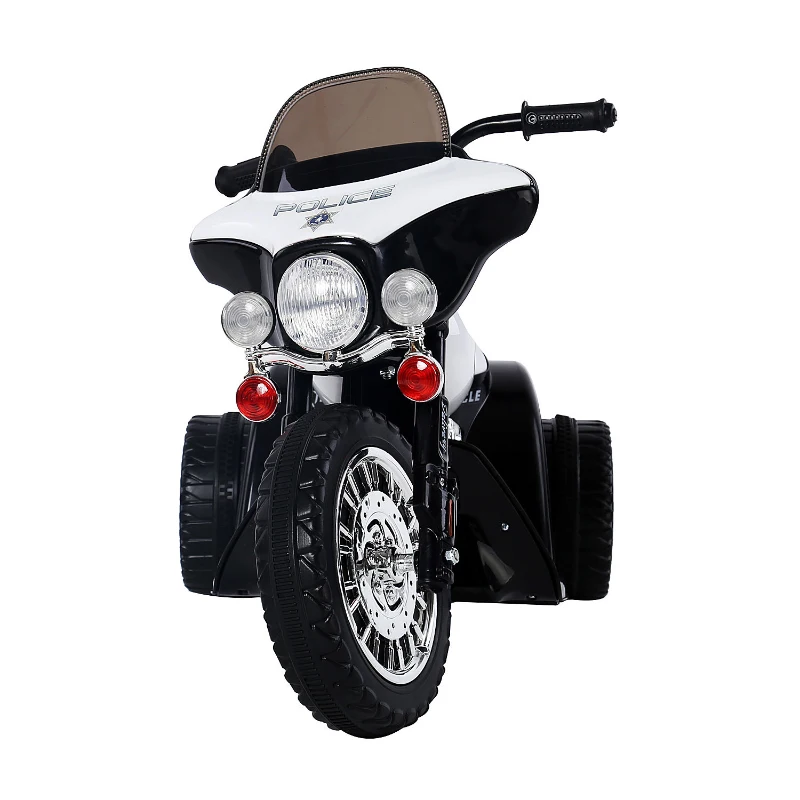 HOMCOM Mini Moto Triciclo Elettrico per Bambini con Luci e Musica, Velocità 2.5KM/h in PP Nero, 80 x 43 x 54.5cm