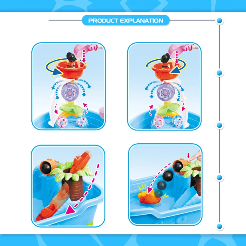 HOMCOM Set Giocattoli da Spiaggia 20pz con Nave Pirata, Mulino a Vento e Stampini, 60 x 38 x 28cm