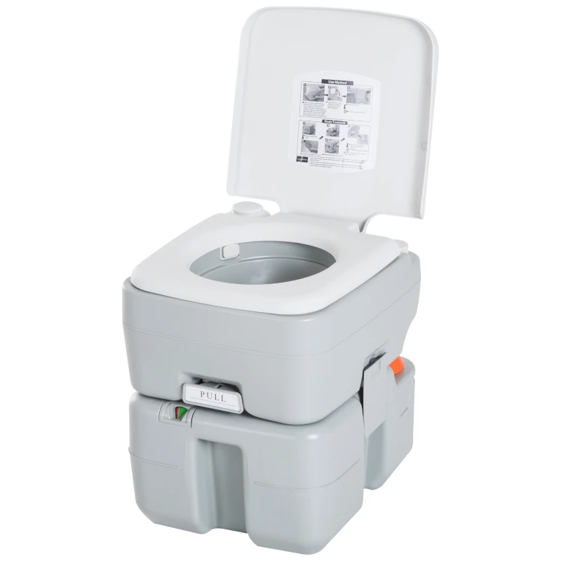 Kleankin Toilette Wc Chimico Portatile 20L per Disabili e Anziani Camper Campeggio, 41.5x36.5x42cm