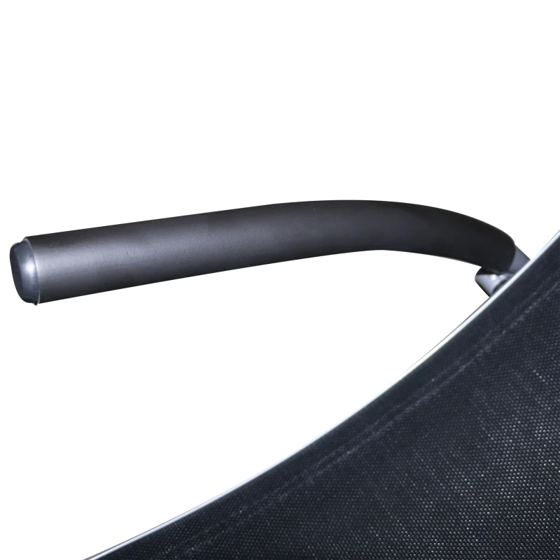 Outsunny Sdraio Chaise Longue Pieghevole da Giardino Acciaio e Textilene 172x62x66cm Nero