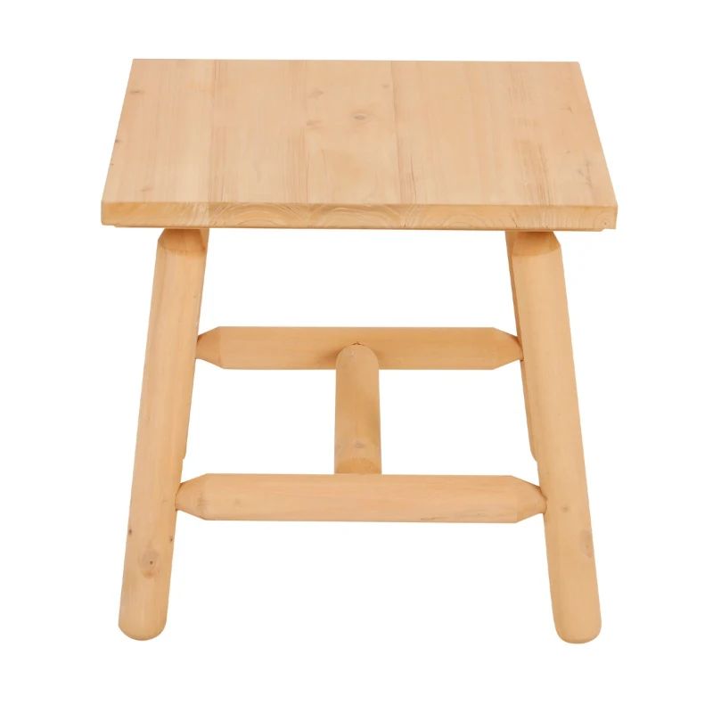 Outsunny Tavolino da Giardino da Caffè per Esterno Rettangolare Antimuffa e Antimacchia Facile da Montare in Legno Resistente 50x50x48cm