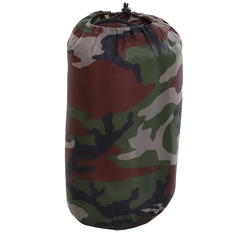 Outsunny Sacco a Pelo Singolo 210x75cm Impermeabile per Campeggio con Borsa da Viaggio, Temperatura: 15-20℃, Mimetico