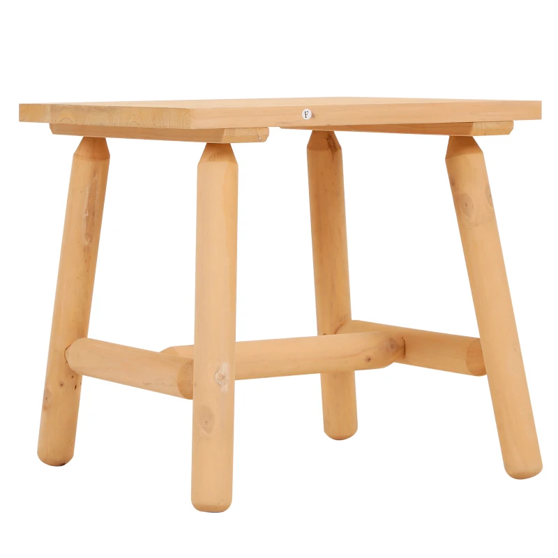 Outsunny Tavolino da Giardino da Caffè per Esterno Rettangolare Antimuffa e Antimacchia Facile da Montare in Legno Resistente 50x50x48cm