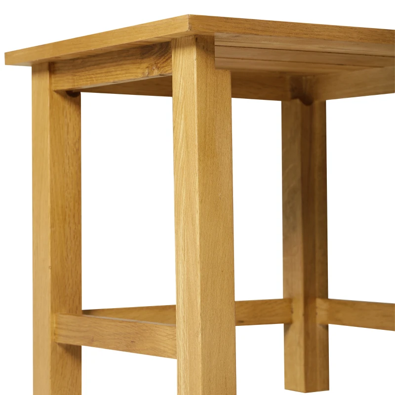 HOMCOM Set 3 Tavolini con Diverse Misure Impilabili Tavolini da Caffè, Tavolini d'Appoggio per Soggiorno, Giardino, Balcone Legno di Quercia di Elevata Qualità