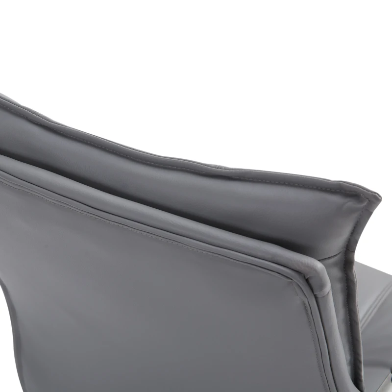 Vinsetto Poltrona Sedia da Ufficio Design Moderno Altezza Regolabile Imbottita, Pelle PU Cotone PP, Grigio, 64 x 57 x 91-101 cm