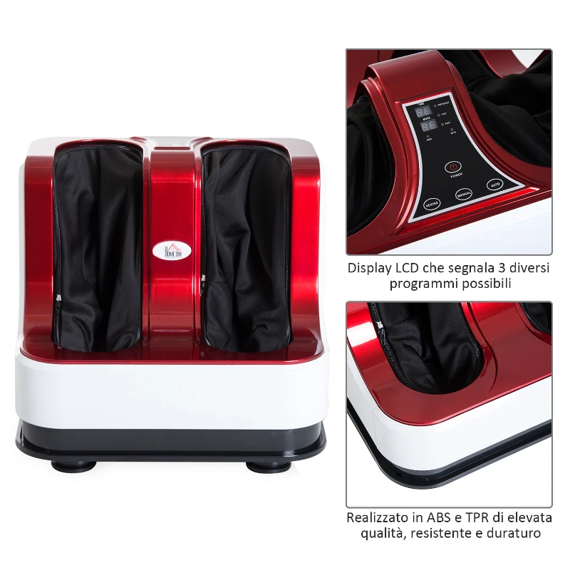 HOMCOM Massaggiatore Piedi Elettrico Massaggio Shiatsu a Rullo con 3 Programmi