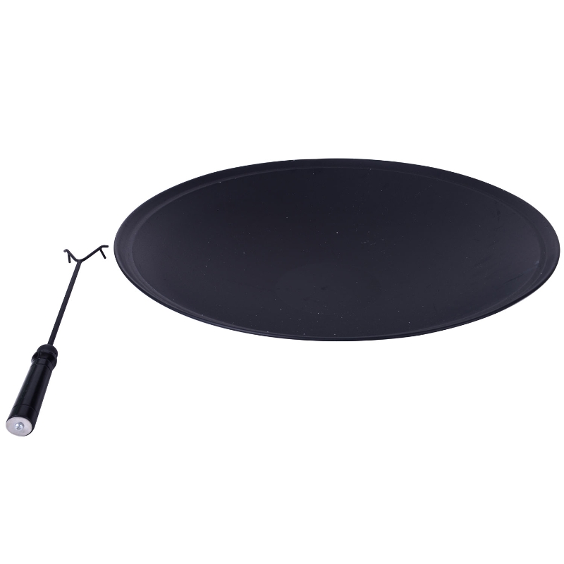 Outsunny Braciere a Carbone per Barbecue Riscaldamento da Giardino con Griglia Coperchio Attizzatoio in Ferro