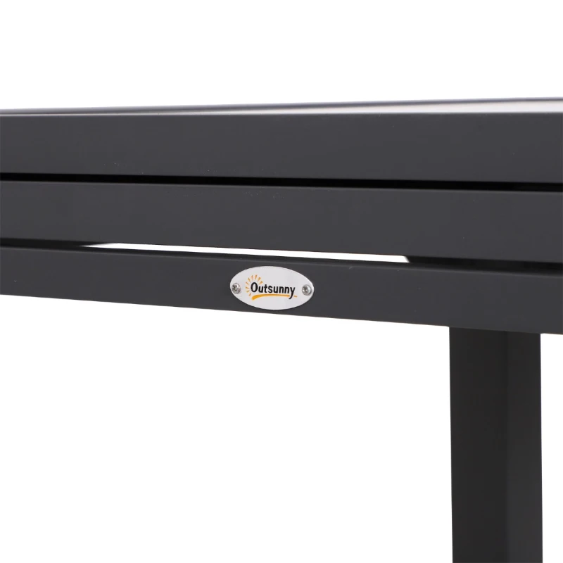 Outsunny Tavolo Allungabile per Casa e Giardino Nero 160x80x75cm