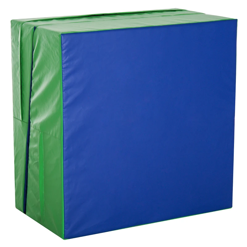 Homcom Materasso Training Pieghevole per Fitness Ginnastica Artistica, Blu verde, 180x90x40cm