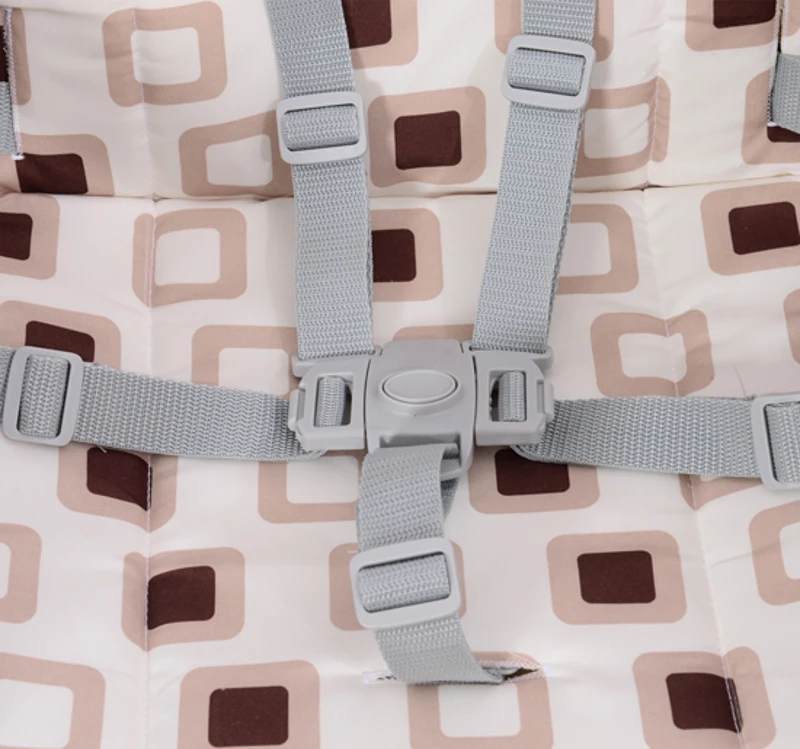 Outsunny - Seggiolone per Bimbi Multifunzione 3 in 1 Tavolino Sedia da Dondolo Caffè 59 x 59 x 103 cm