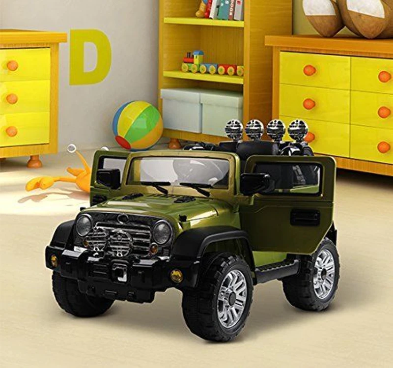 HOMCOM Macchinina Elettrica per Bambini Modello Jeep 118 × 74 × 75cm,Verde