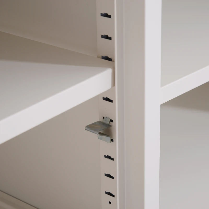 HOMCOM Mobile Porta TV Moderno da Soggiorno Salotto Camera in Metallo con 2 Ante Bianco 100.5x40.5x48.5cm