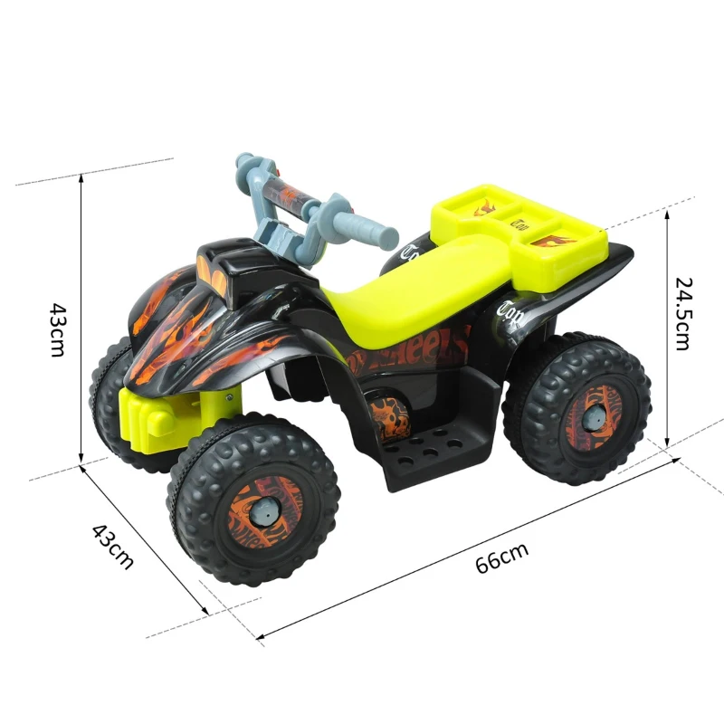 Qaba Quad moto elettrica per bambini, nero e giallo