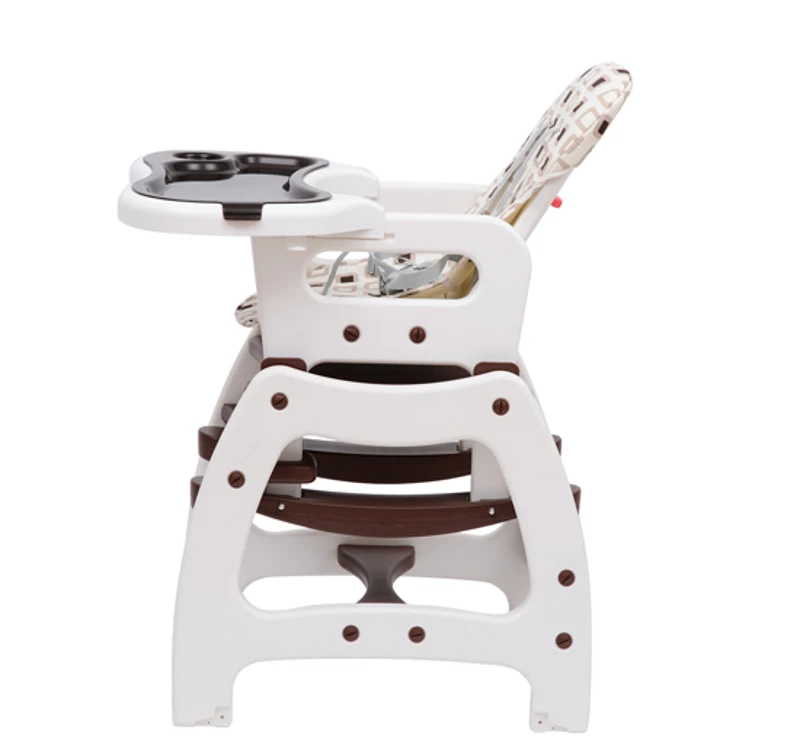 Outsunny - Seggiolone per bimbi multifunzione 3 in 1 tavolino sedia da dondolo caffè