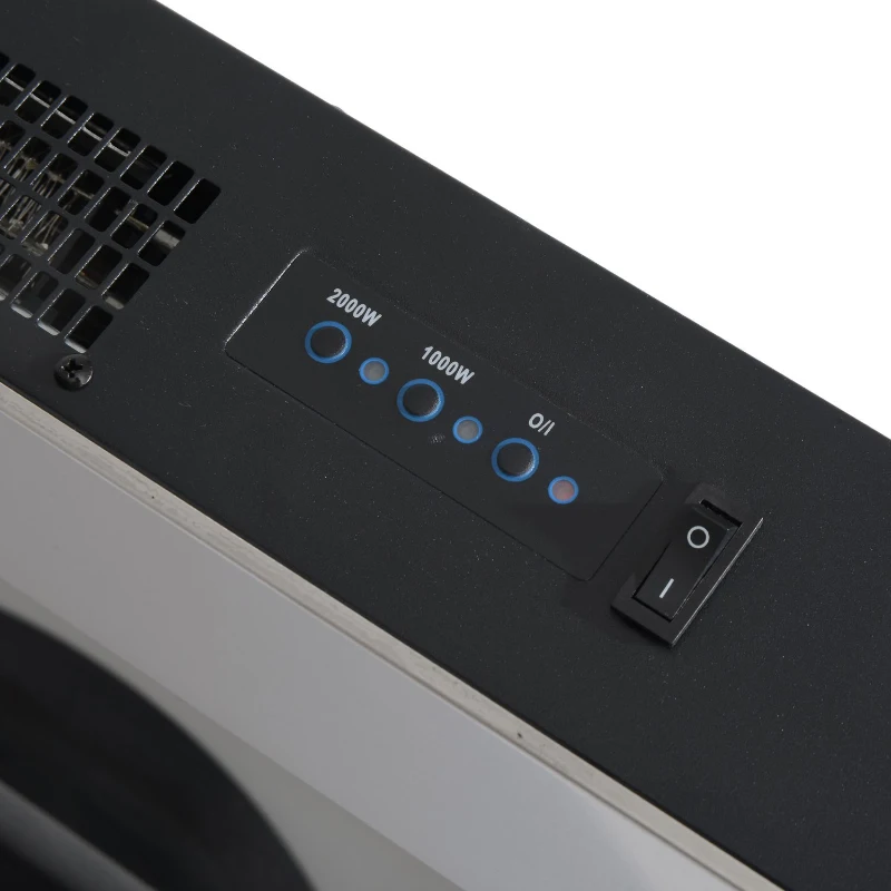 HOMCOM Caminetto Elettrico a Parete o FreeStanding con Fiamma di LED 90 x 9.5 x 56cm