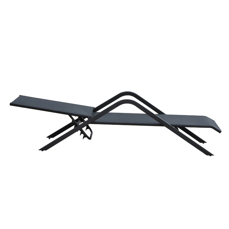 Outsunny Sedia a Sdraio Lettino Reclinabile per Giardino in Ferro 175 x 59 x 45-95cm Nero Sedia a Sdraio Lettino Reclinabile Sdraio Prendisole per Giardino per Piscina in Ferro Nero 175 x 55 x 41-95cm
