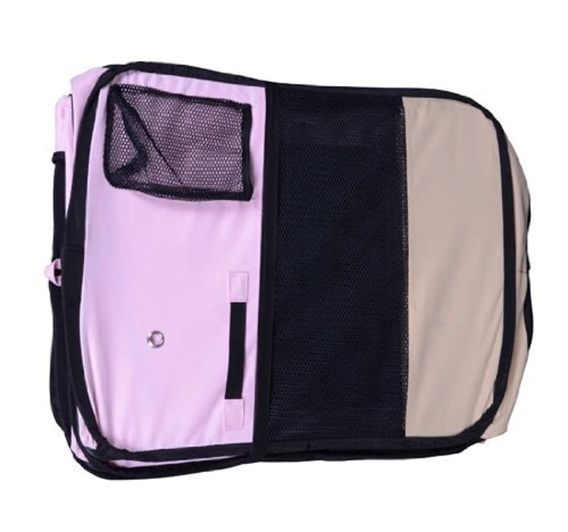 PawHut Box per Animali Cani Gatto Recinzione per Cuccioli Cuccia 114x114x58cm Rosa