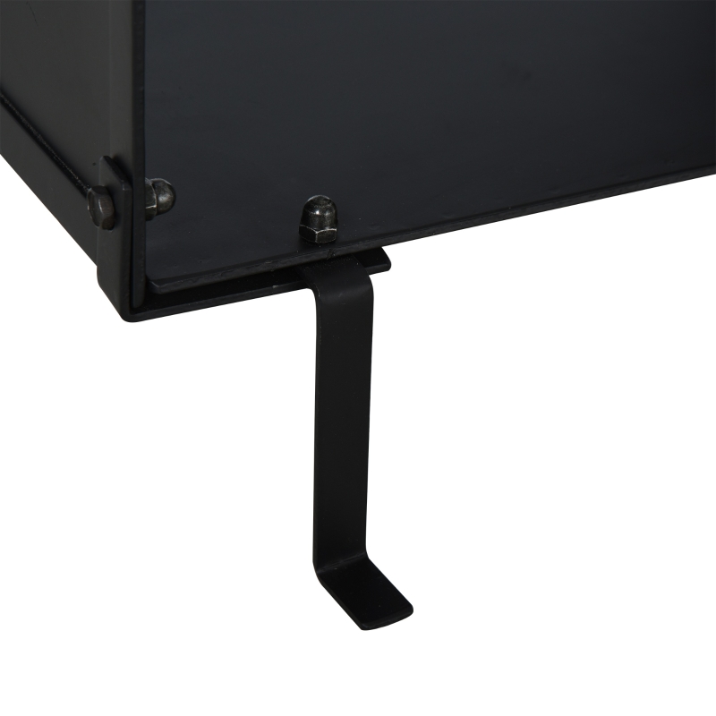 Outsunny Carrello Portalegna in Ferro Nero con 2 Ruote per Interni o Esterni