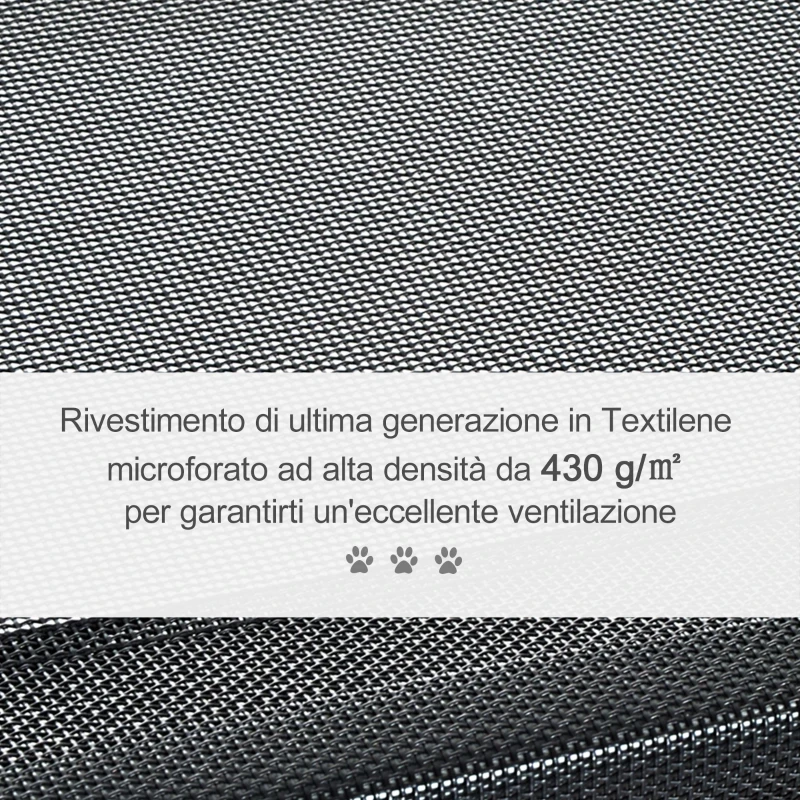 PawHut Lettino per Cani da Interno ed Esterno Capacità fino a 31.8kg con Tessuto Traspirante 130x80x20cm Nero