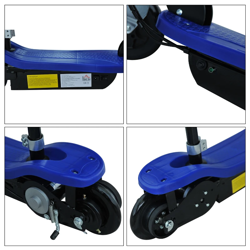 HOMCOM Monopattino EScooter con Sedile per Bambini Velocità Max 12KM/H 81.5 x 37 x 96cm Blu
