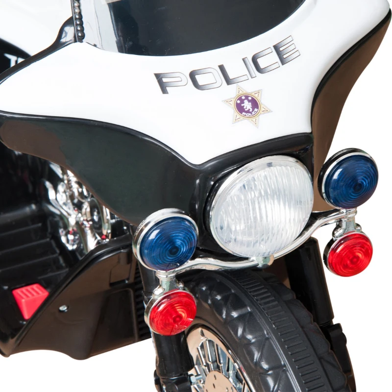 HOMCOM Mini Moto Triciclo Elettrico per Bambini con Luci e Musica, Velocità 2.5KM/h in PP Nero, 80 x 43 x 54.5cm