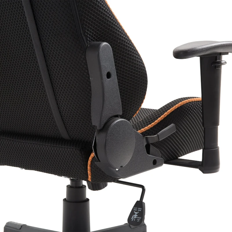 HOMCOM Sedia da Gaming con Rotelle Reclinabile Girevole Ufficio Tessuto