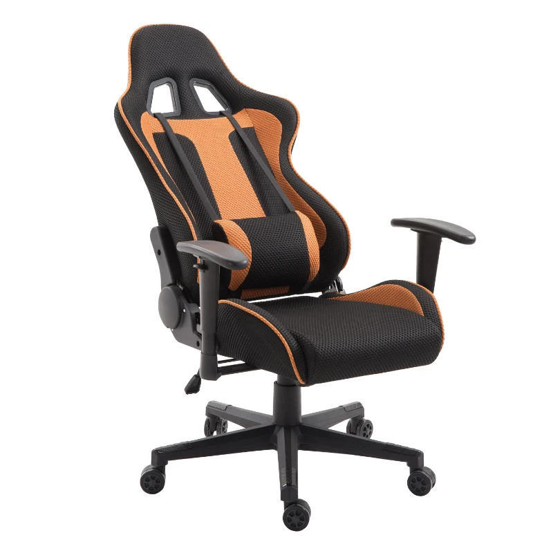 HOMCOM Sedia da Gaming con Rotelle Reclinabile Girevole Ufficio Tessuto