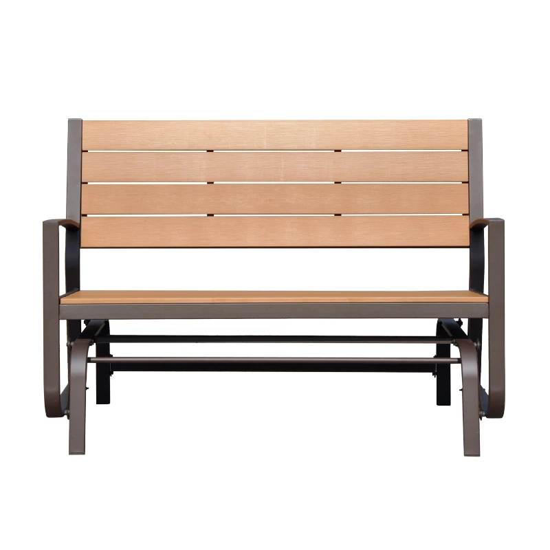 Outsunny Panchina Dondolo da Giardino Biposto in Ferro, PS 122 x 71 x 86cm