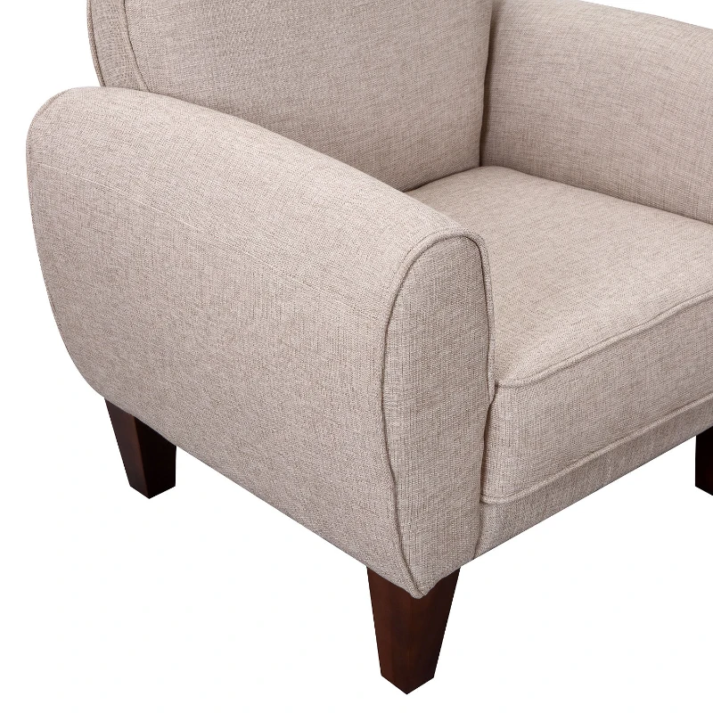 HOMCOM Poltrona Classica con Braccioli Imbottita in Tessuto di Lino, Crema, 84 x 65 x 82.4cm