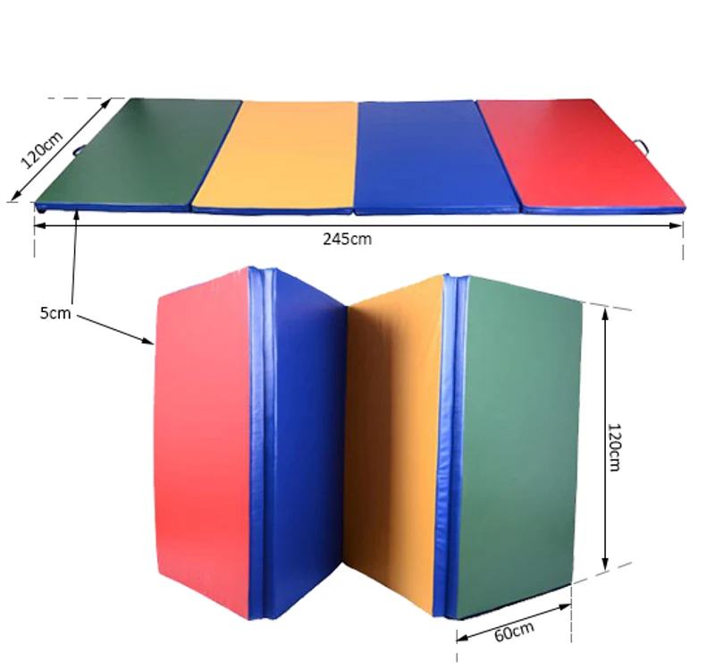 HOMCOM Tappetino da ginnastica Materassino da palestra Tappetino fitness Tappetino salvapavimenti Stuoia morbida pieghevole