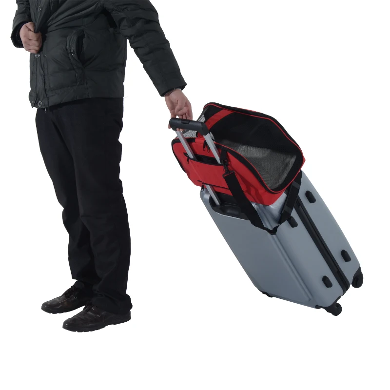 PawHut Trasportino Borsa Pieghevole per Cani Gatti e Animali Domestici 43 x 22 x 27cm Rosso