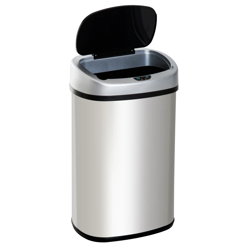Homcom Pattumiera in Acciaio Inox con Apertura Automatica con Sensore 48 Litri