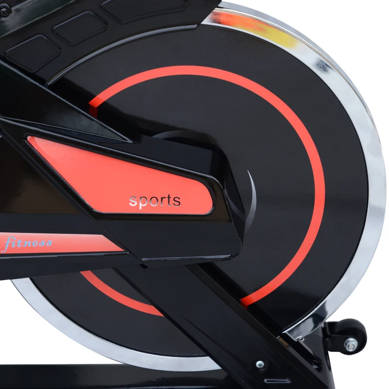 HOMCOM Cyclette Fitness Allenamento Aerobico Professionale con Volano Seduta e Manubrio Regolabili Acciaio 118 × 48 × 113cm