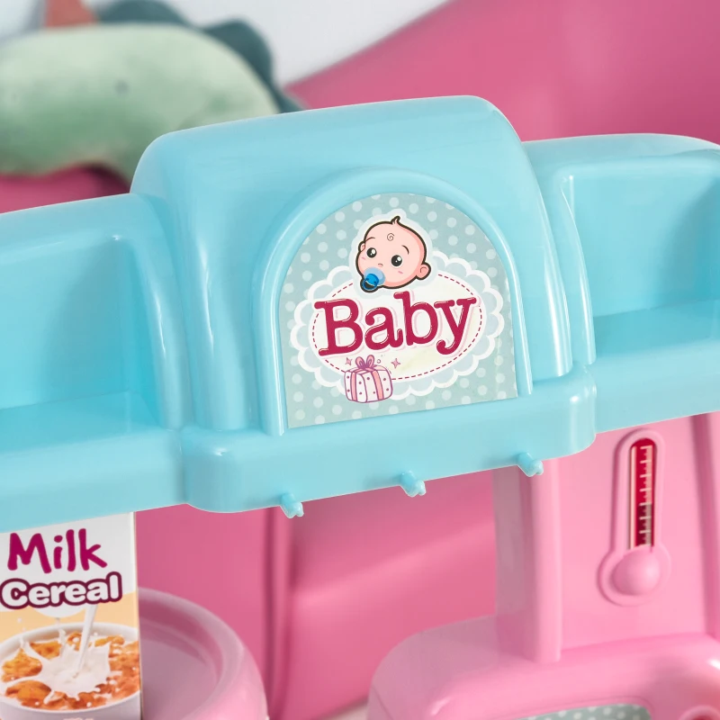 HOMCOM Baby Nursery Giocattolo per Bambole con 25 Accessori Bambini 3-6 Anni