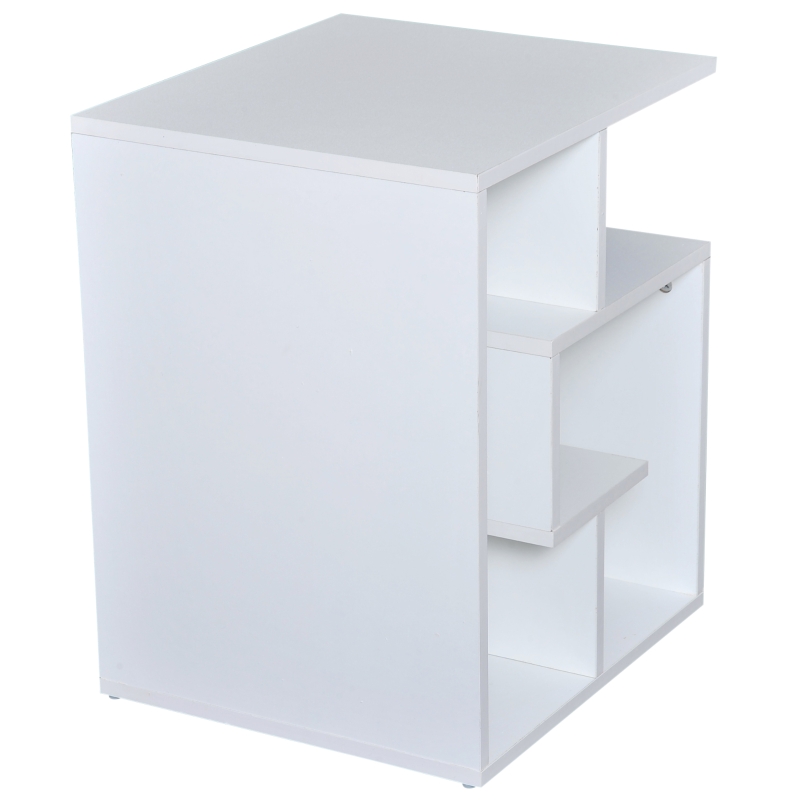Homcom Mobiletto Libreria a 3 livelli in Legno Bianco 45x40x55cm