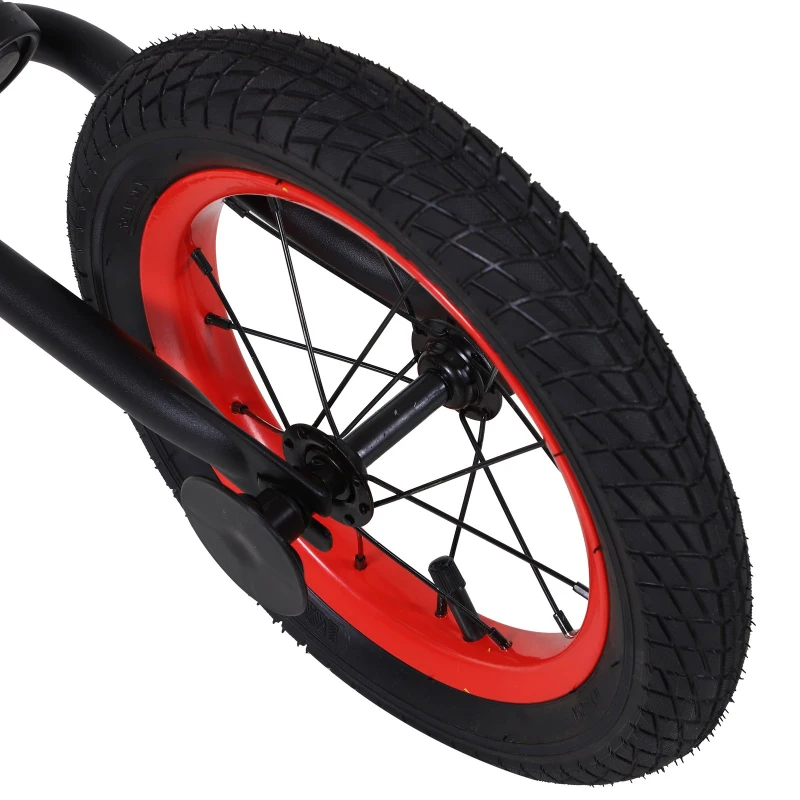 Homcom Bicicletta Senza Pedali Nera e Rossa, Bici Equilibrio per Bambini 2-5 anni con Sellino e struttura Regolabile