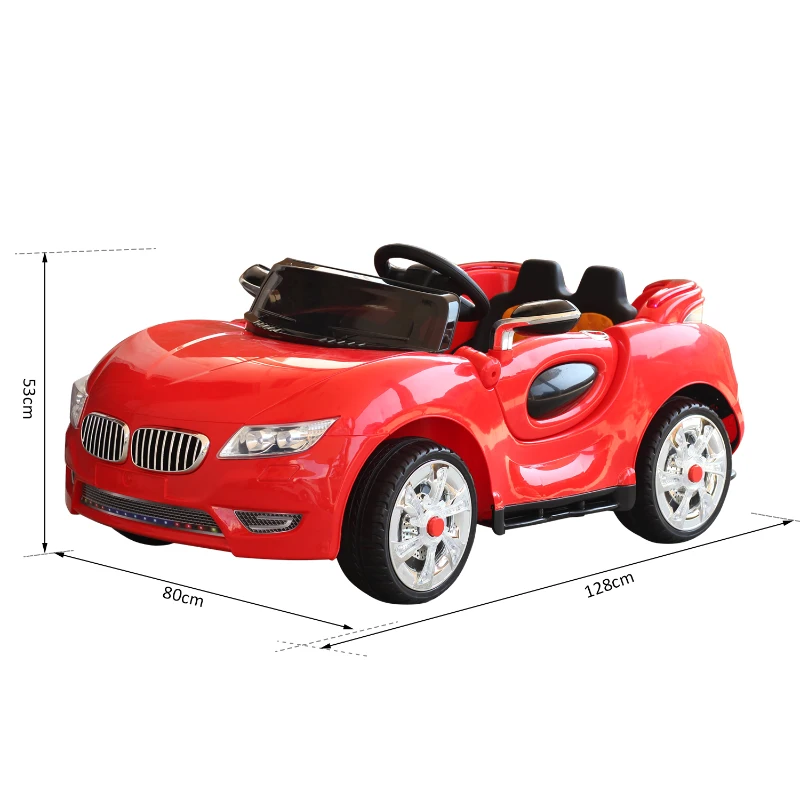 HOMCOM Macchina Elettrica per Bambini con Telecomando 12V in PP Rosso 128 × 80 × 53cm