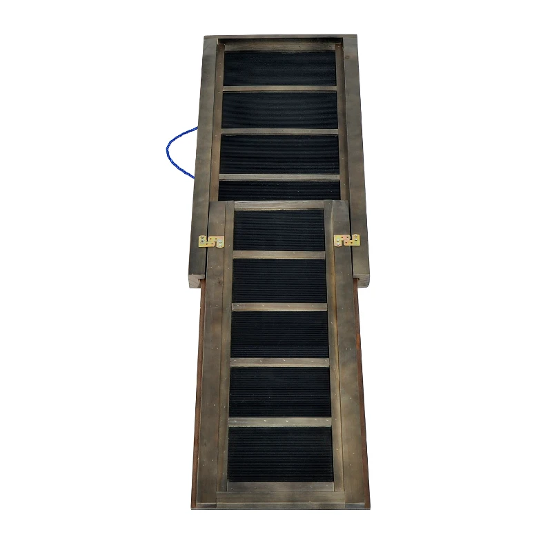 PawHut Rampa Pieghevole per Cani Animali per Auto Macchina in Legno Massello con Rivestimento Antiscivolo, 165 x 43 x 4.8cm