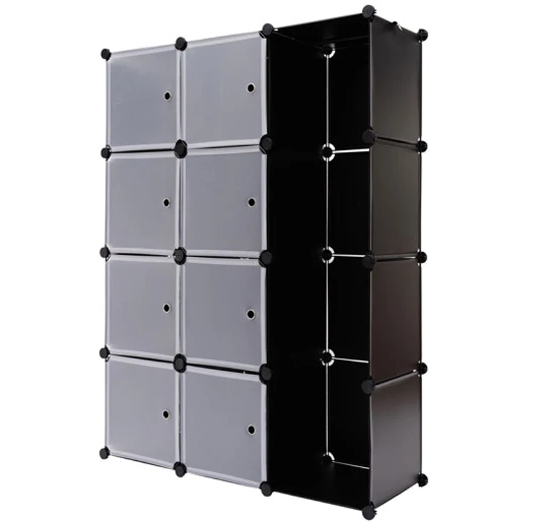 Outsunny - Armadio in plastica Scarpiera Cabina Guardaroba - 145x109x37cm - Nero