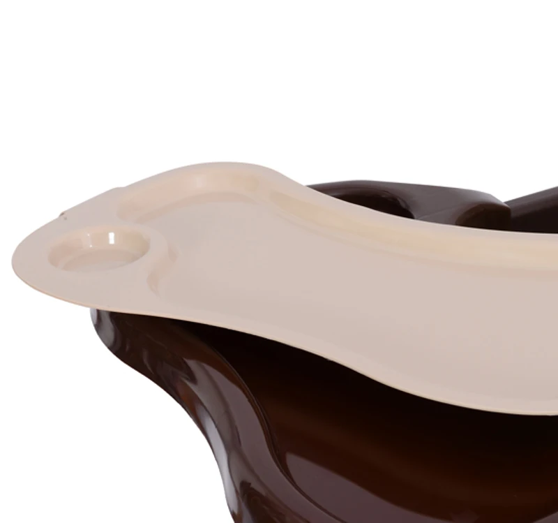 Outsunny - Seggiolone per Bimbi Multifunzione 3 in 1 Tavolino Sedia da Dondolo Caffè 59 x 59 x 103 cm