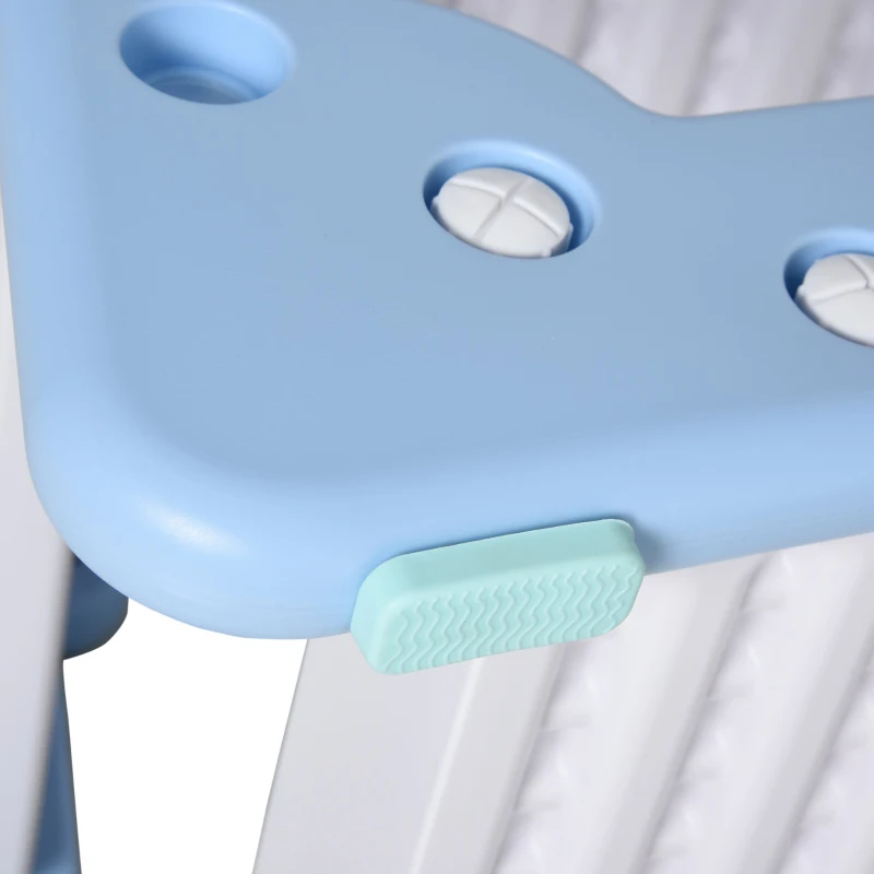 HOMCOM Grande Lavagnetta Magnetica per Bambini con Sedia, Lettere, Numeri, Pennarelli e Accessori per Studiare, Bianca