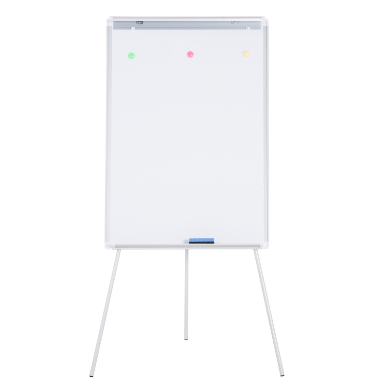 Vinsetto Lavagna Magnetica Cavalletto a Treppiede Altezza Regolabile Cornice in Alluminio con 3 Magnetini e Cancellino 76.5 × 57 × 111.5-167cm