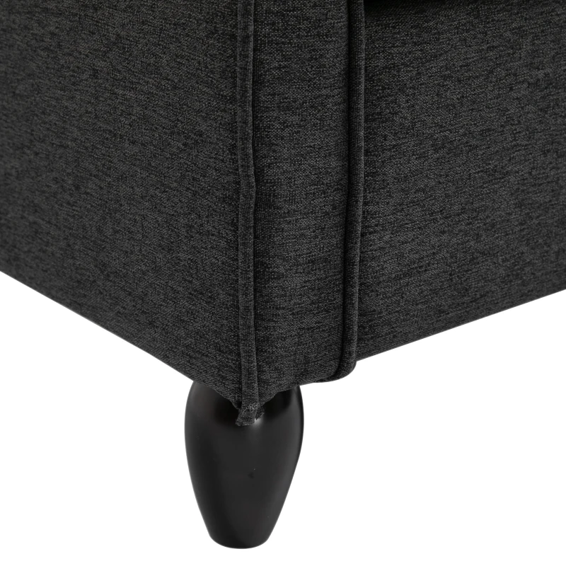 HOMCOM Poltrona Sedia Robusta Tappetini antiscivolo con Cuscini da Soggiorno Lino, Spugna 82 x 65 x 78cm Grigio scuro, Nero