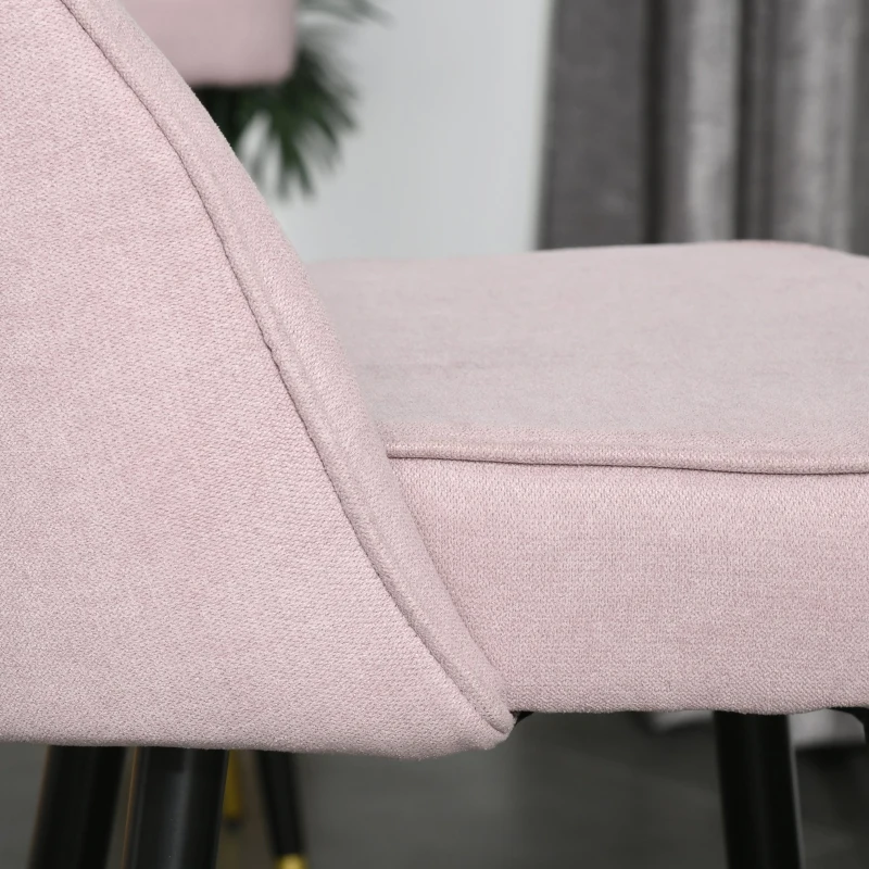 HOMCOM Sgabelli da Bar o da Cucina, Set 2 Sgabelli Design Imbottiti e Moderni, Rosa Nero e Oro, 55x44.5x101cm