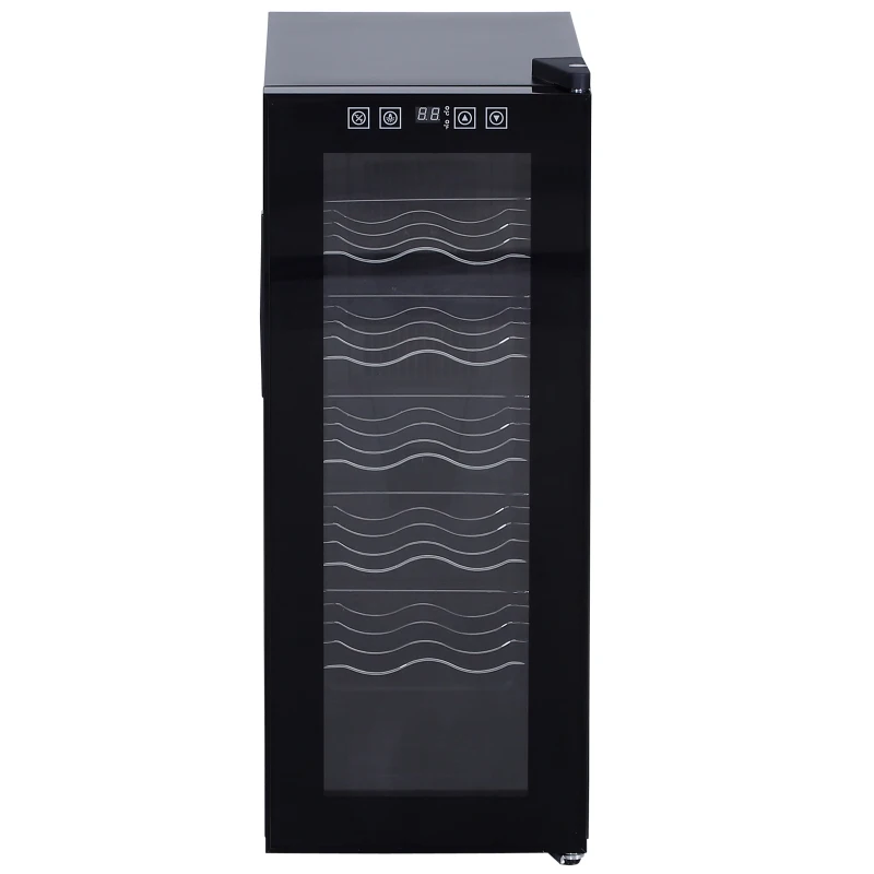 HOMCOM Cantina Refrigerata per Vino, Frigorifero Cantinetta con 5 Ripiani (Max 12 Bottiglie), Temperatura 11°-18°, Nero