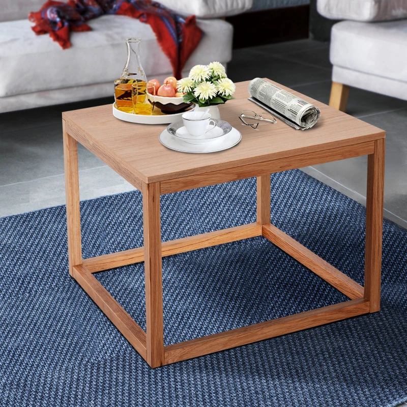 HOMCOM Tavolino da Caffè da Salotto Quadrato Design Neurale Ampio Piano Legno MDF Resistente Capacità di Peso:45kg 60x60x45cm