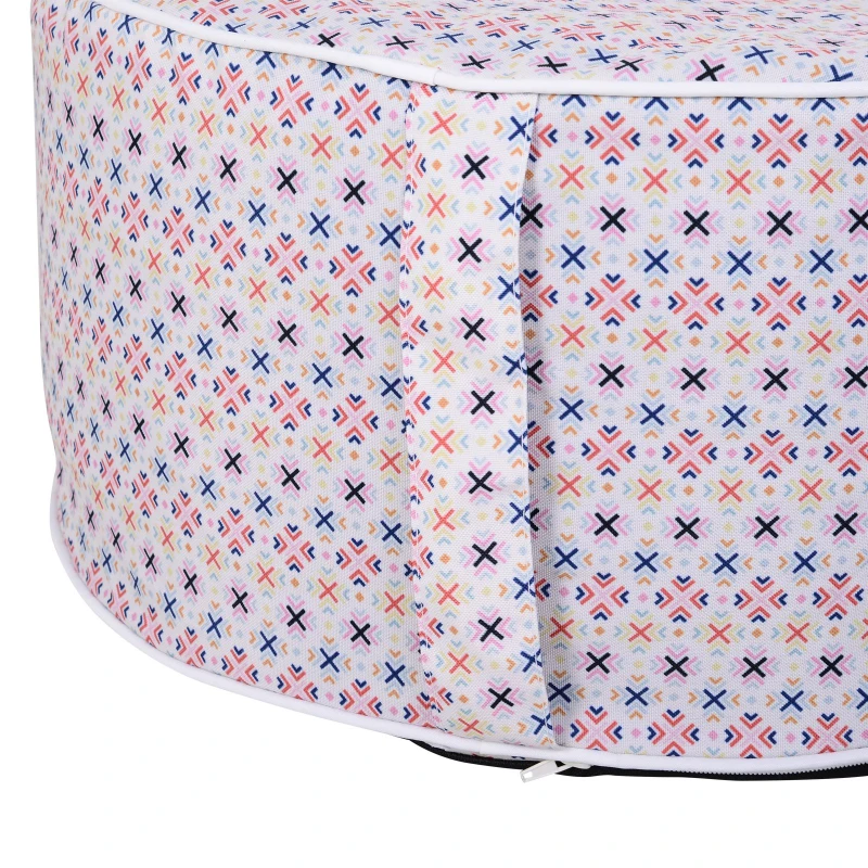Ousunny Pouf Gonfiabile per Esterni e Interni Cuscino Poggiapiedi Sfoderabile Accessori Inclusa Φ53 x 25 cm
