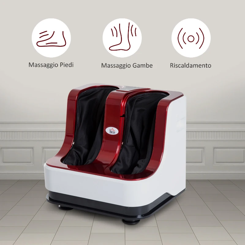 HOMCOM Massaggiatore Piedi Elettrico Massaggio Shiatsu a Rullo con 3 Programmi