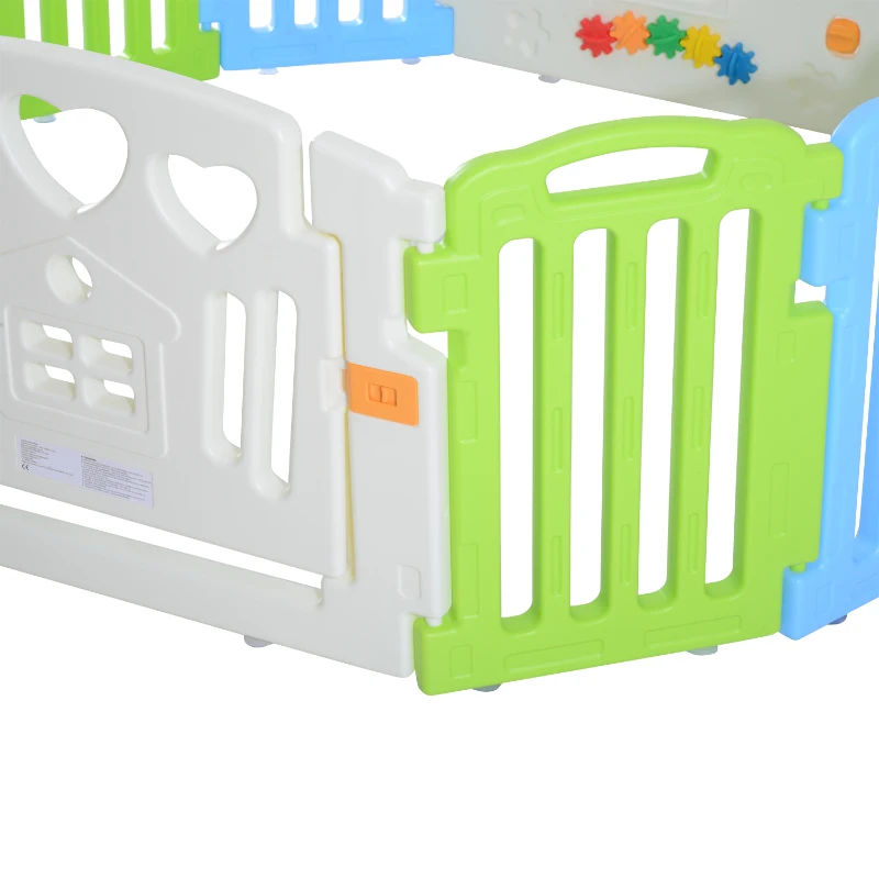 Homcom – Recinto Modulare 12 Pezzi con Cancelletto per il Gioco in Sicurezza dei Bambini con CertificatoEN71